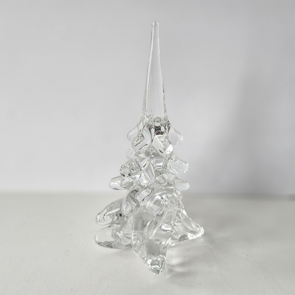 Vtg FM Ronneby Sweden Crystal Christmas Tree Art Glass Sculpture Figurine